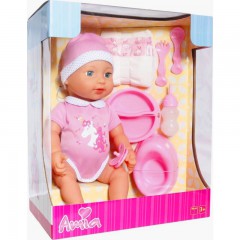 Amia babypop 40cm met plaspotje